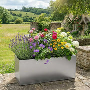 75cm Zinc Galvanised Silver Trough Planter